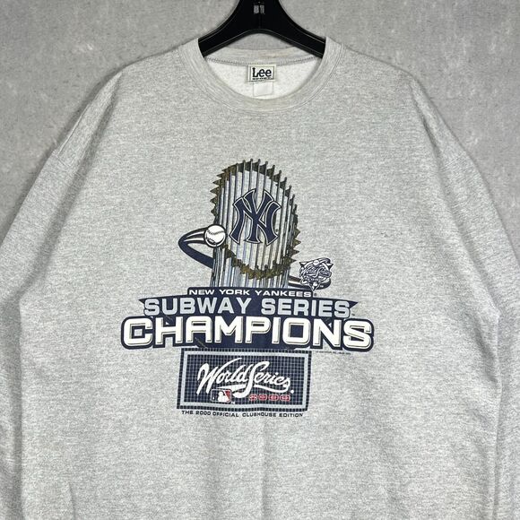 2000 New York Yankees Subway World Series Champions LEE Sport Sweatshirt Mens XL - Picture 2 of 14